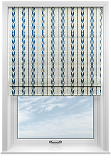 Laurel Stripe, Royal - Twist&Fit Roman Blind